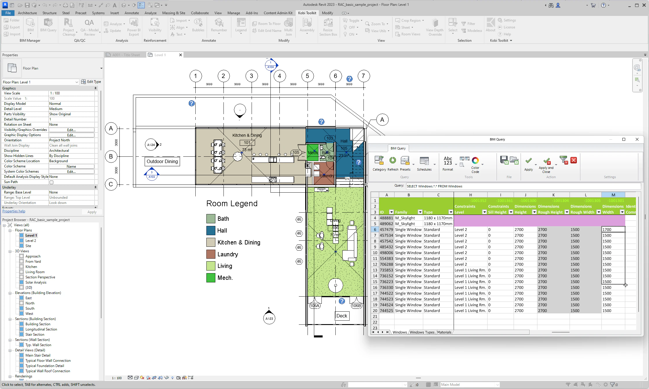 screenshot of Kobi Toolkit for Revit